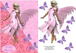 Pink Fairy with Butterflies