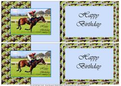 Two A6 Fold Back Cards - Horse Racing