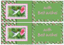 Two A6 Fold Back Cards - Hummingbird