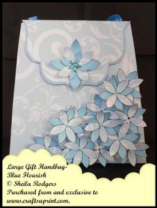 Large Gift Handbag - Blue Flourish