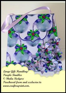 Large Gift Handbag - Purple Baubles