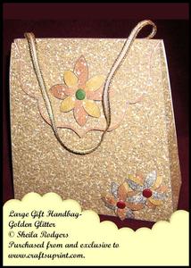 Large Gift Handbag - Golden Glitter