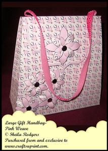 Large Gift Handbag - Pink Weave