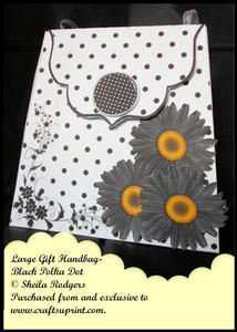 Large Gift Handbag - Black Polka Dot