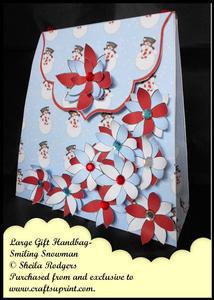 Large Gift Handbag - Smiling Snowman
