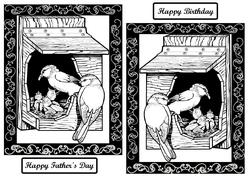 Digital Stamps - Nesting Birds