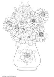 Digital Stamp - Vase of Flowers 4