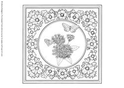 Digital Stamp - Framed Butterflies & Blossom