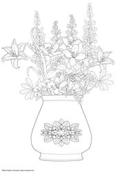 Digital Stamp - Vase of Flowers 6