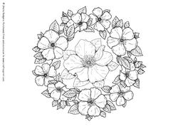 Digital Stamp - Rose Within a Wreath
