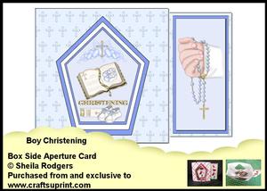 Box Side Aperture Card - Boy Christening