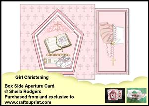 Box Side Aperture Card - Girl Christening