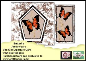 Box Side Aperture Card - Butterfly Anniversary