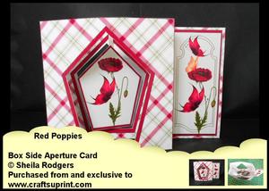 Box Side Aperture Card - Red Poppies