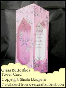 Tower Card - Glass Butterflies