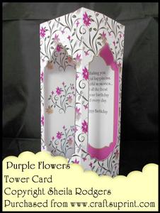 Tower Card - Purple Flowers