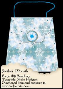 Large Gift Handbag - Feather Wreath