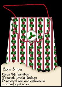Large Gift Handbag - Holly Stripes