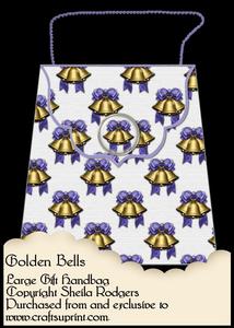 Large Gift Handbag - Golden Bells