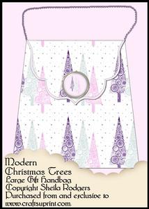 Large Gift Handbag - Modern Christmas Trees
