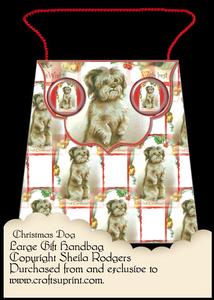 Large Gift Handbag - Christmas Dog