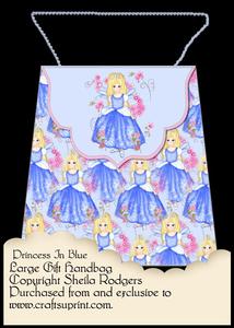 Large Gift Handbag - Princess in Blue