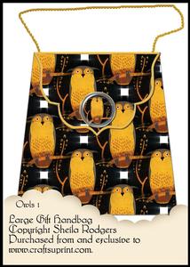 Large Gift Handbag - Owls 1