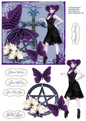 6 Inch Card - Pagan Gothic Butterflies