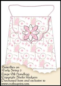 Large Gift Handbag - Butterflies on Curly String 2