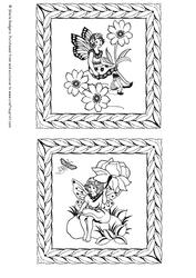 Two Digital Stamps - Fairies with Flowers 2