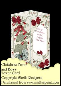 Tower Card - Christmas Trees and Bows