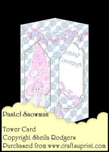 Tower Card - Pastel Snowman