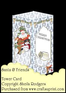 Tower Card - Santa and Friends