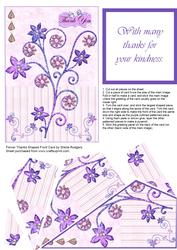 Flower Thanks Shaped Front Card