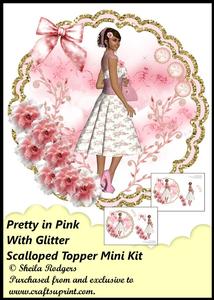 Scalloped Topper Mini Kit - Pretty in Pink with Glitter