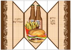 Diamond Fold Card - Beer and Burger 2