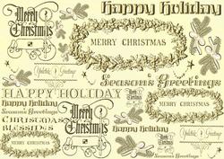 Christmas Text Backing Paper Landscape - Cream