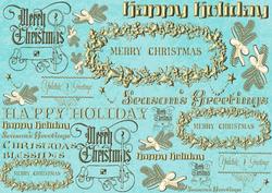 Christmas Text Backing Paper Landscape - Turquoise