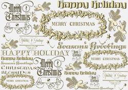 Christmas Text Backing Paper Landscape - White