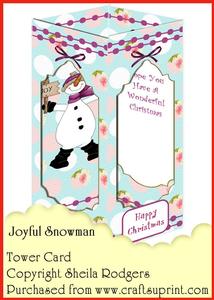 Tower Card - Joyful Snowman