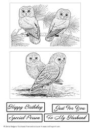 Digi Stamp - Owls 3