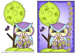 Owl by Tree 1