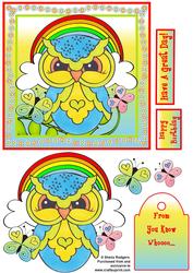 6x6 Rainbow Owl