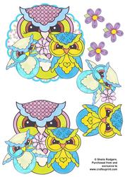 Scalloped Topper - Owls 4