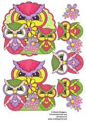 Scalloped Topper - Owls 5