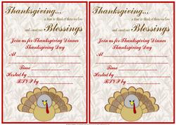Thanksgiving Dinner Invitations