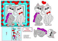 Anniversary Cats with Gift Tag