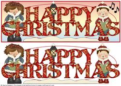 Large Dl Card - Happy Christmas Carol Singers 1