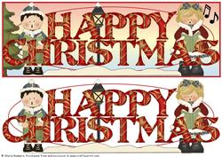 Large Dl Card - Happy Christmas Carol Singers 2