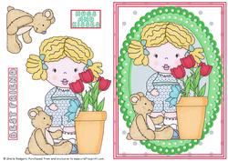 Sweet Girl with Tulips 2